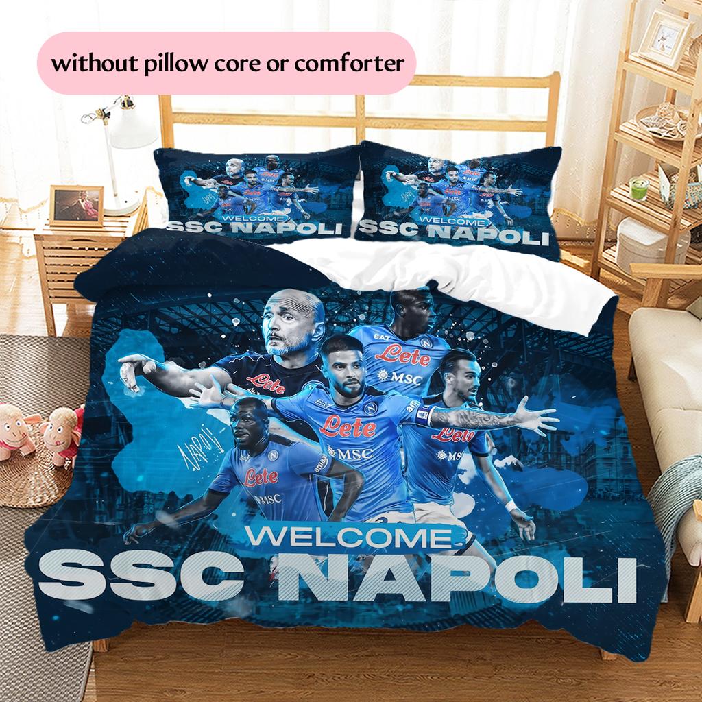 Napoli Football Team Pattern Bedding Home Decoration Birthday Gift (1 * Duvet Cover + 2 * Pillowcase, Without Core)