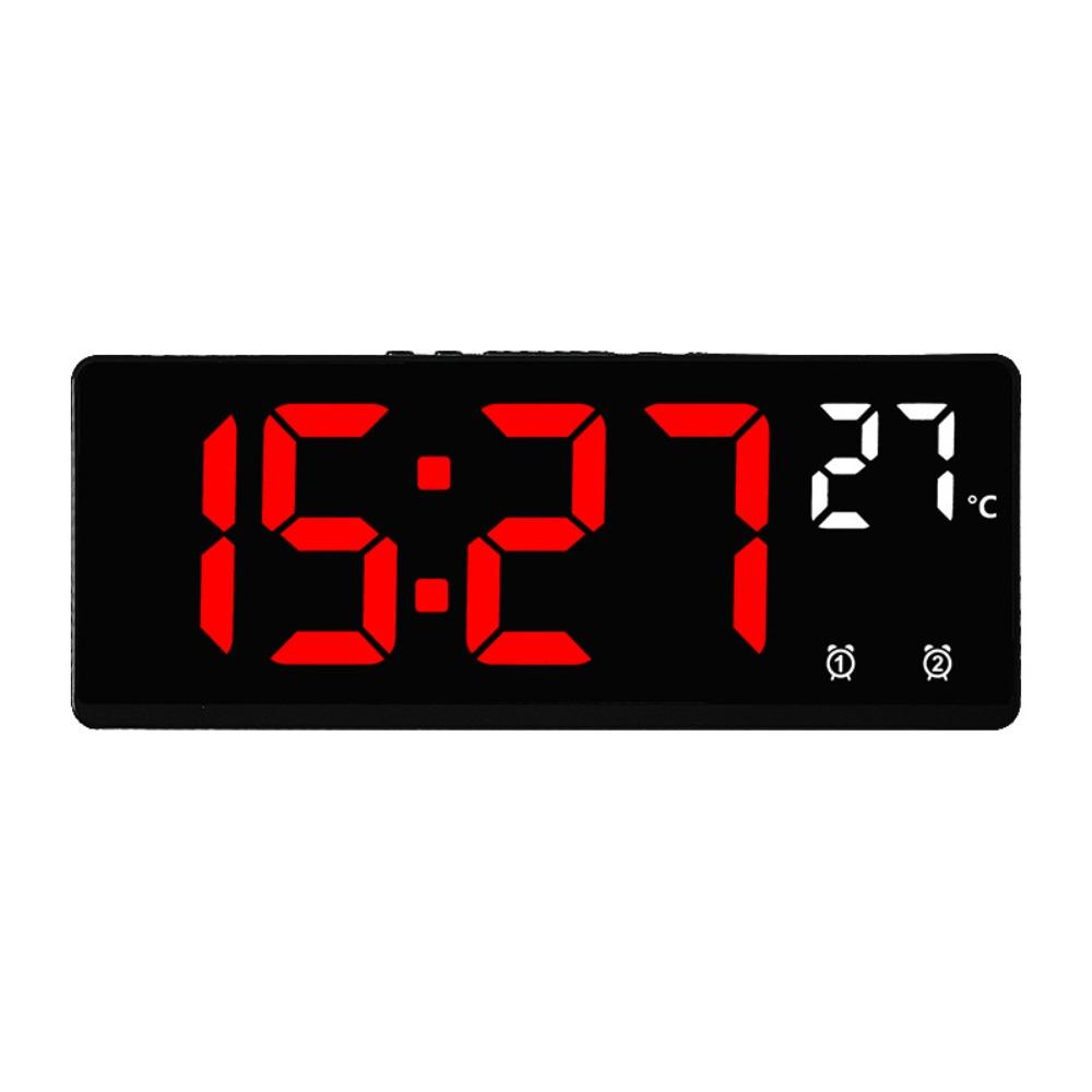 Voice Control Digital Alarm Clock Temperature Dual Alarm Desktop Table Clock Night Mode 12/24H LED Clock Watch Desk