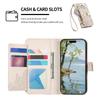 Floral Leather Wallet Case for Oppo A3 Pro/A5 Pro/Realme C63/C75/Reno12 F...Vintage All-in-One Card Holder w/Stand, Magnetic Closure & Wrist Strap