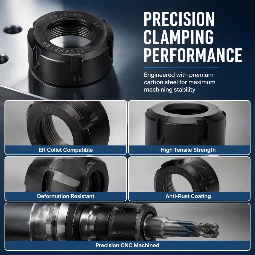 Dynamic Balance Holes Clamping Nuts For Chuck Collet Nuts For Lathe For Industrial Use