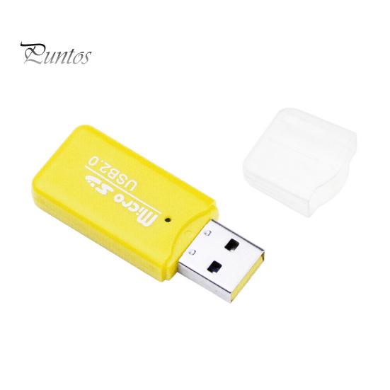 

Мини-портативный USB 2.0 TF Micro SD устройство чтения карт памяти для портативного компьютера жёлтый