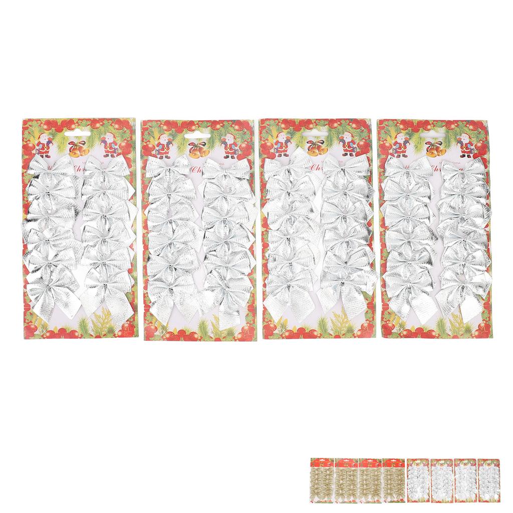 48pcs Xmas Tree Bow Decoration Miniature Xmas Tree Bow Ornament Hanging Xmas Garland Bows For Home P