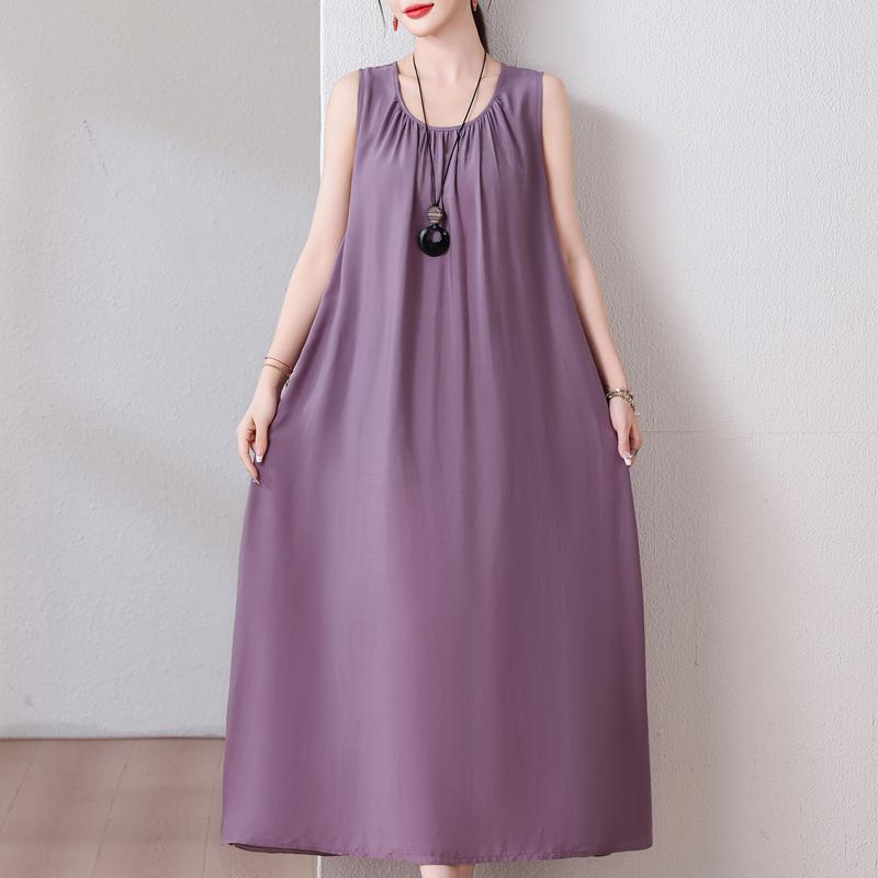 Plus Size Summer Long Dress for Women Clothes Elegant Sleeveless Loose Casual Dress