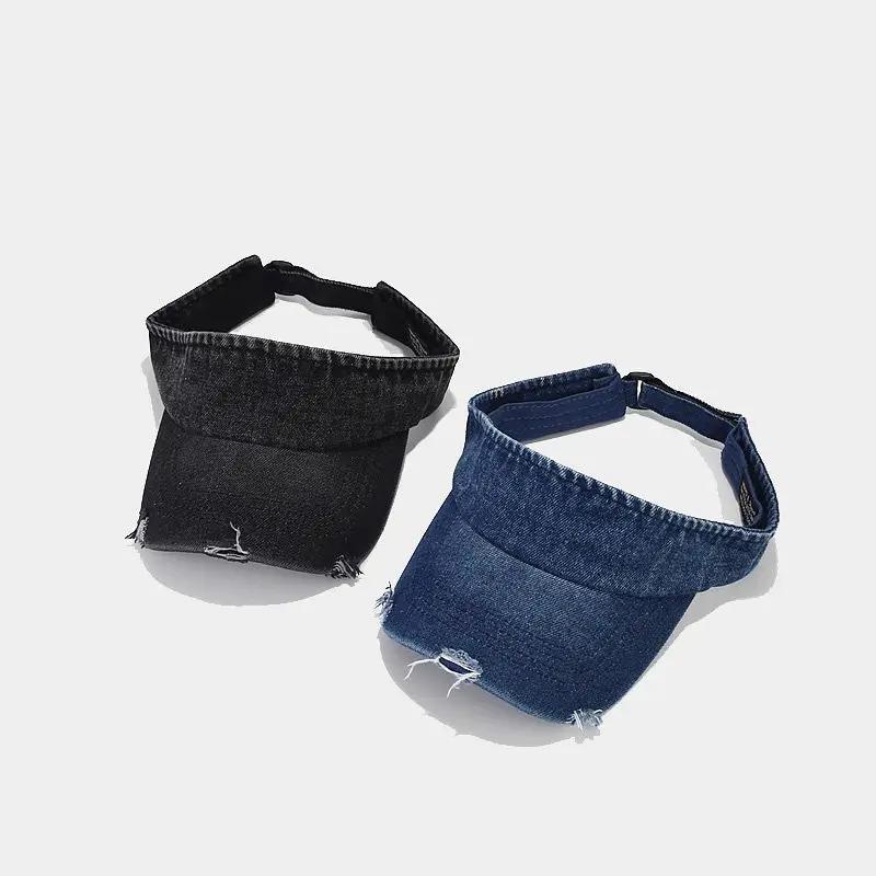 Freedom Outdoors Women's Sky Blue Spring And Summer Denim Solid Visors Baseball Cap Adjustable Sun Cap For Men And 05 56-61Cm