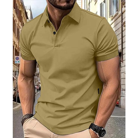 Men's Summer Solid Color Top Popular Fashion Short Sleeves Slim Fit European and American Short Sleeves