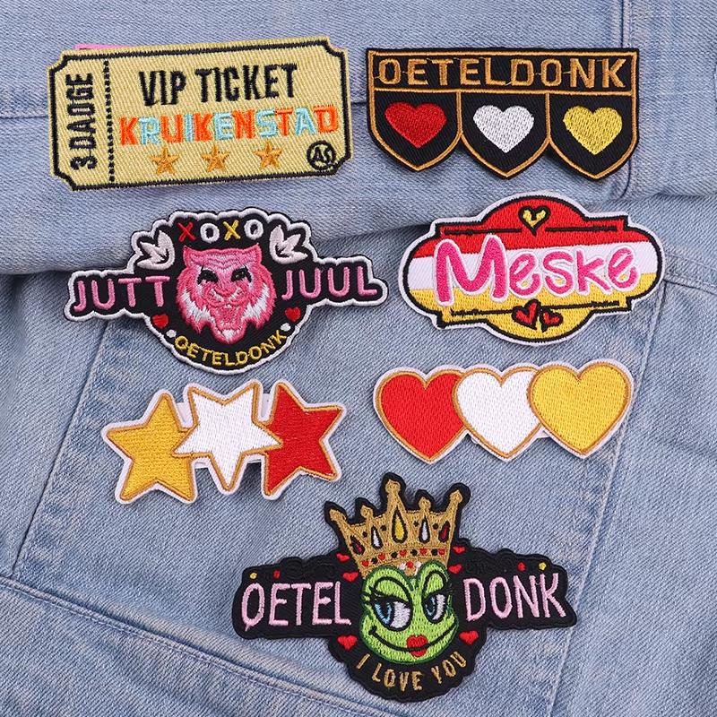 Netherland Oeteldonk Emblem Embroidered Patch Frog Patch Iron On Patches For Clothing Diy Netherland Carnival Patches Sew Badges