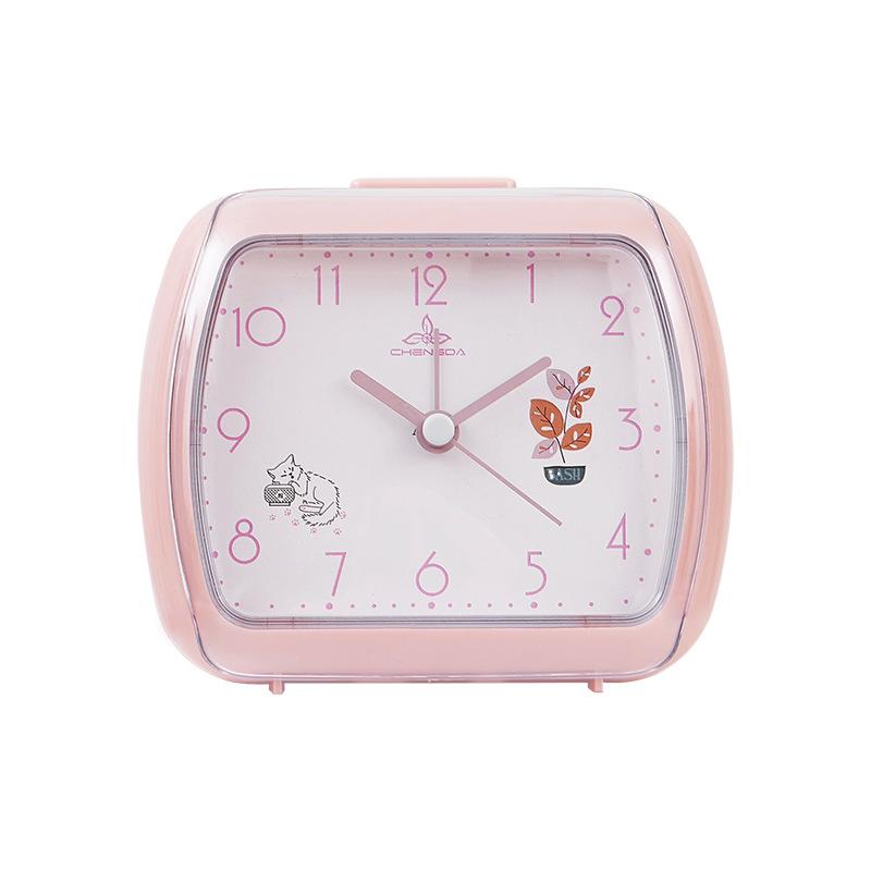 Cute Children's Small Alarm Clock Student Bedside Night Light Clock Simple Clock Multicolor Desktop Clock