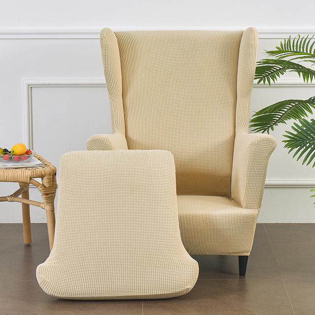Stretch Wingback Chair Sofa Slipcover Sofa Cover Furniture Protector Couch Soft With Elastic Bottom Spandex Jacquard