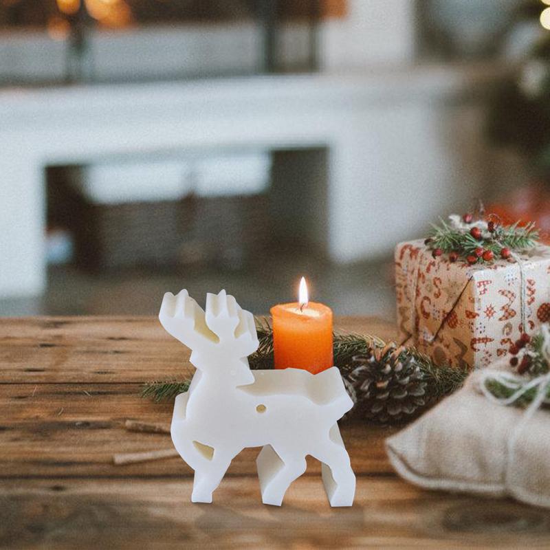 Elk Deer Silicone Mold DIY Christmas Theme Resin Deer Mould Cute 3D Christmas Animals Molds Standing Elk Mold Dessert Decor