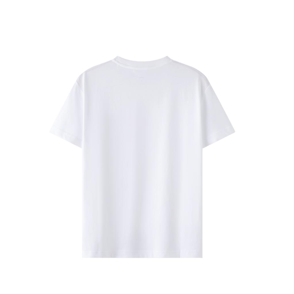 Li Ning Logo Print Casual Round Neck Knit T-Shirt Men Tops White YHST169-1