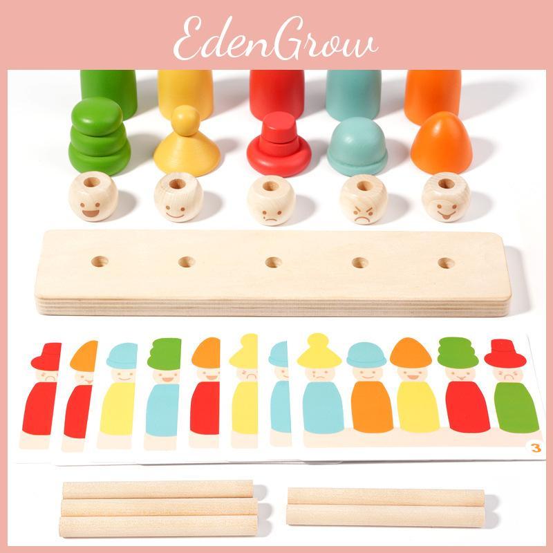 Wooden Childrens Educational Toy With Color And Expression Matching For Early Learning