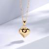 Mcel 14K Plum Chubby Heart Necklace