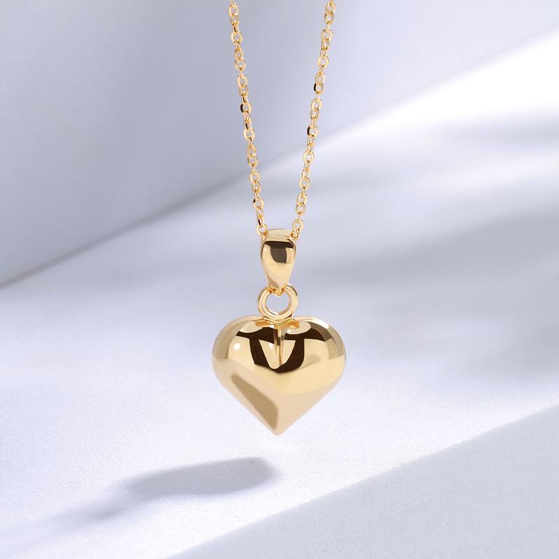 Mcel 14K Plum Chubby Heart Necklace