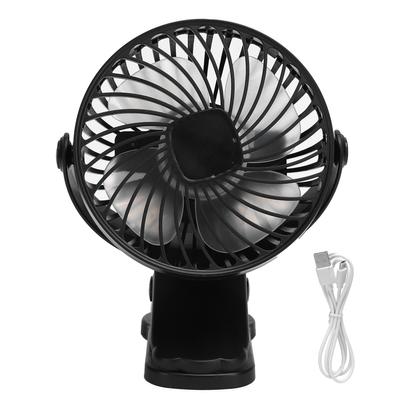 W‑06 Mini USB Fan Portable Desktop Rechargeable Low Noise Handheld Electric Clip FanBlack