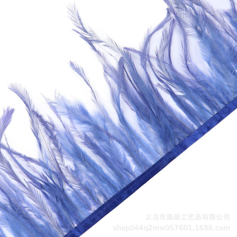 

15-20Cm Beneficial Bird Hair Cloth Edge Clothing Accessories Pendant Material Emu Hair Cloth Belt Handicraft Diy синий