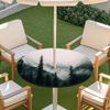Outdoor Round Table Cover With Nature Print Waterproof Elastic Hem Patio Garden Deck