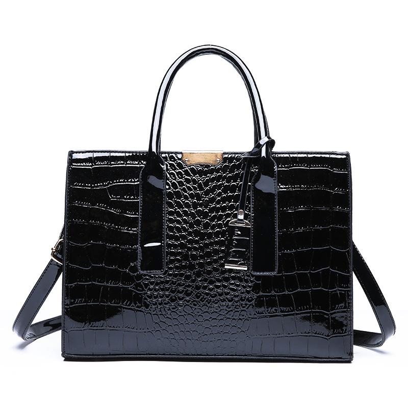 European & American Fashion Crocodile-Pattern Mother-Daughter Bag 3-Piece Set Large-Capacity Multi-Functional Embossed Handheld Shoulder Crossbody Bag