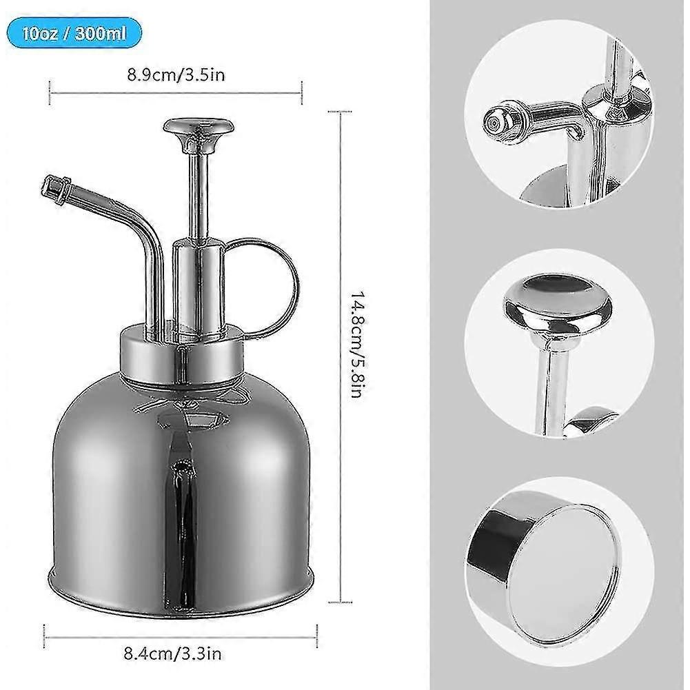 Stainless Steel Watering Can, Mini Plant Spray Mister 10oz/300ml Watering Pot For Outdoor Indoor Gardening Plant