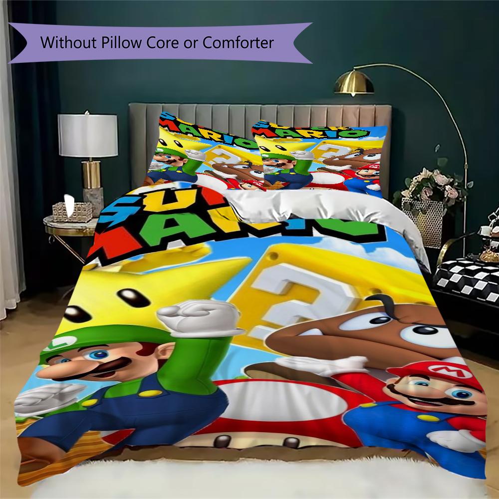 Super Mario Dodges Piranha Plants Bedding 1 Duvet Cover 2 Pillowcase Without Core Without Core Bedding Set Soft And Comfortable