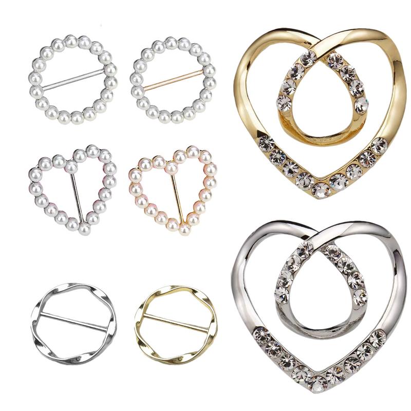 4pcs Set T-Shirt Tie Clips Buckle Clothes For Women For Women Fashion Clothing Ring Wrap Holder Women Fashion Metal Buckle
