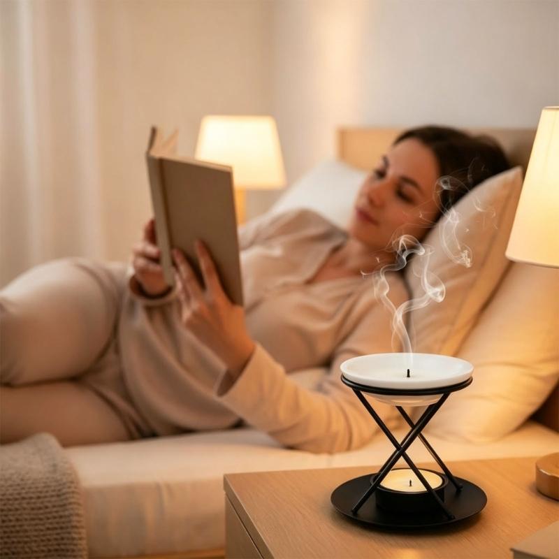 Home Decors Waxes Melt Burners with Ceramics Bowl for Essential Oil and Tealight Candle Aromatherapies Scented Diffuser Fragrances Stove