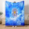 Leicester Football Club Crest Flannel Blanket, Soft Polyester, Modern Design, All-Season for Camping, Travel, Gifts for holidays or birthdays