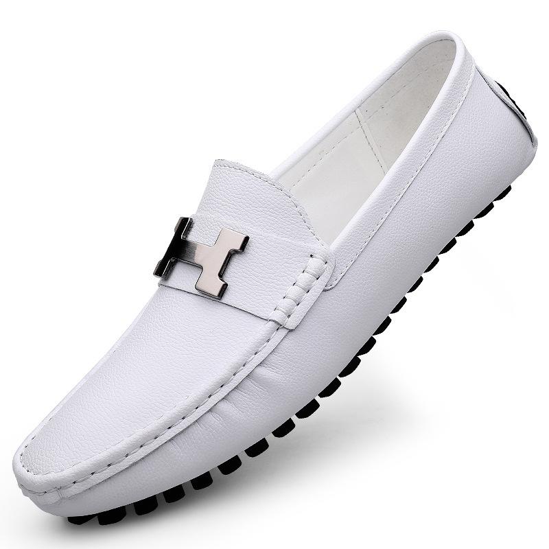 Doudou Shoes Large Size Lazy Driving Shoes British Casual Shoes Genuine Leather Cowhide Men's Shoes