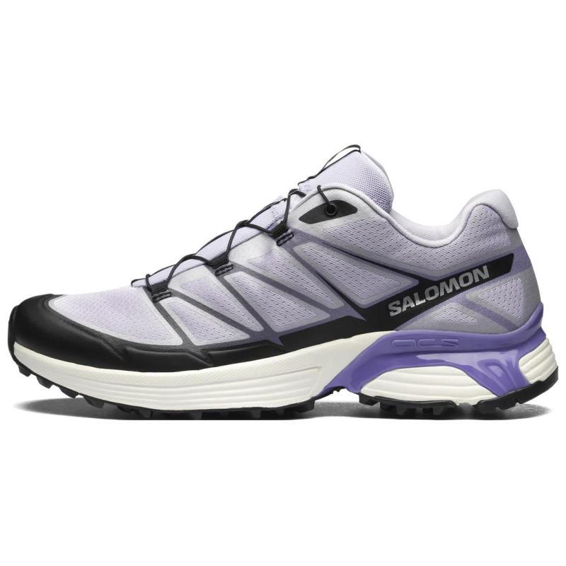 SALOMON XT Pathway Shock Absorbers Slip Resistant Low Top Trail Running Shoes Unisex Purple Silver Sneakers L47687100