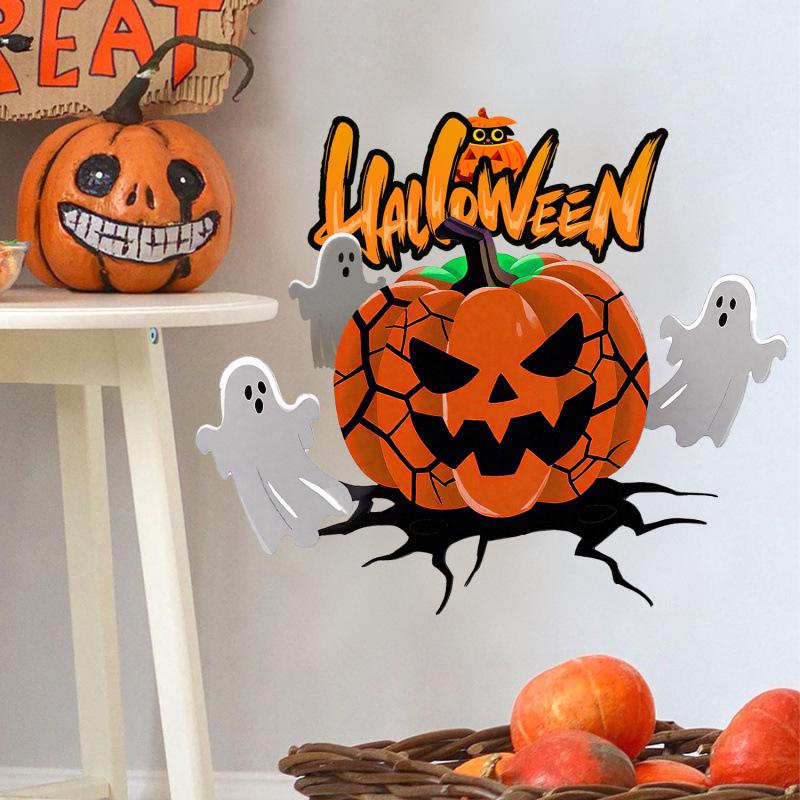 E-commerce Halloween Scary Face Pumpkin Self-Adhesive Stickers