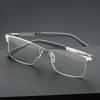 Fashion Men's Half-frame Business Reading Glasses Anti-blue Light Anti-fatigue Metal Frame Presbyopia Glasses +1.0 To +4.0