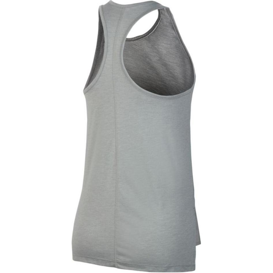 Nike Yoga Split Hem Breathable Knit Tank Top Women Tops Gray CQ8827-073
