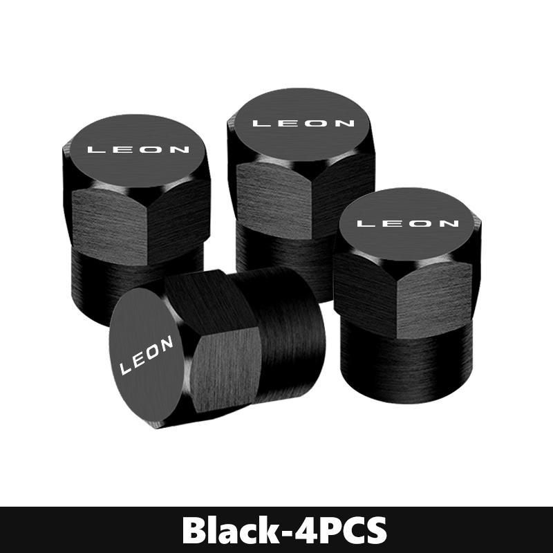 vhzh5 4pcs Car Wheel Tire Valve Caps Stem Case With Logo Auto Styling For Seat FR Cupra Leon Ibiza Exeo Alhambra Altea Tarraco Exeo