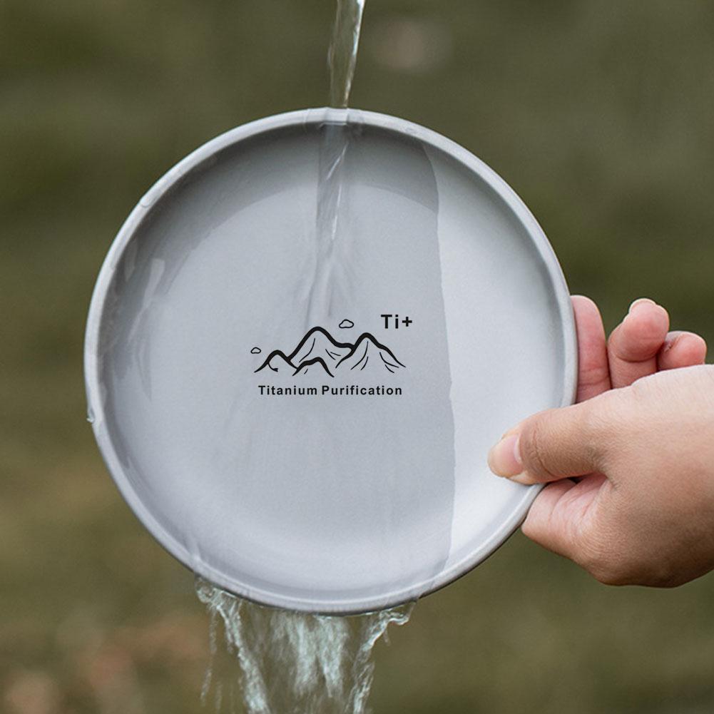 Rostfeste Titan Campingplatte Ultraleicht Tragbar Stapelbar Reise-Geschirr Sicheres Backcountry-Geschirr Für Picknick Wandern