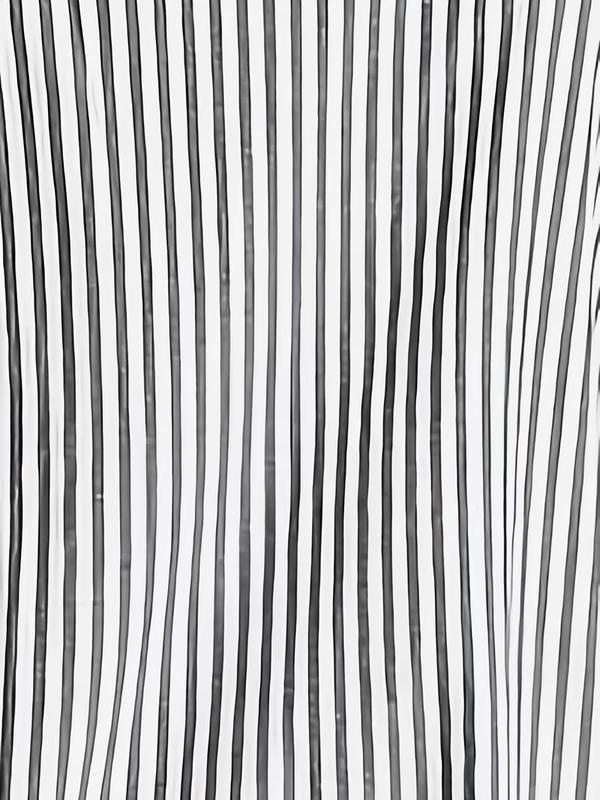 Women Casual Striped A Line Dress Knee Length Round Neck With Pockets Lightweight Breathable Summer Dress Machine Washable