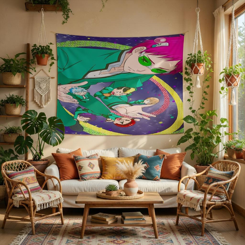 1pc TheD DisastrousL Life of Saiki K Anime Tapestry Wall Decor for Home  Photo Studio Perfect Photography Backdrop