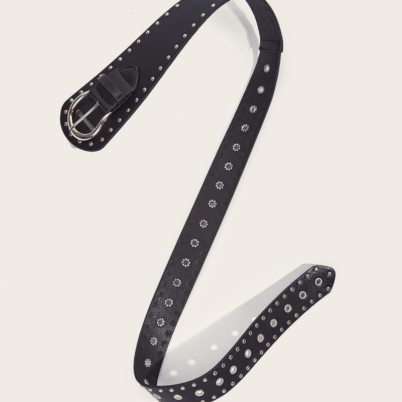 Punk Style Willow Nail Personalized Belt Decoration European and American Style Versatile Buckle Belt Trendy Pants Belt