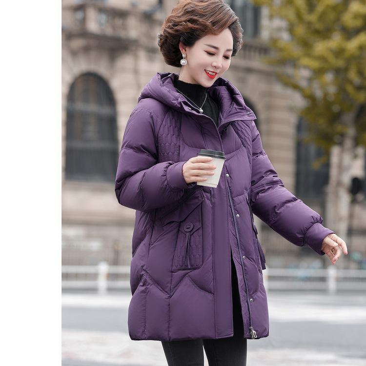 

Женская зимняя куртка с капюшоном, средней длины, большого размера 4XL