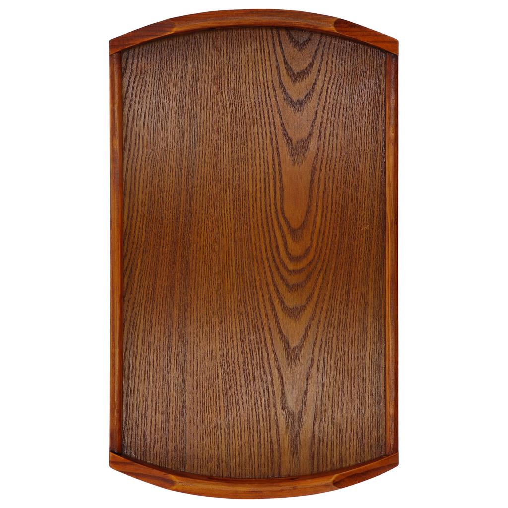 45x27x4.5cm Rektangulært Trebrett Bærbart Te Dessert Fruktbrett med Håndtak for Hjem Hotell