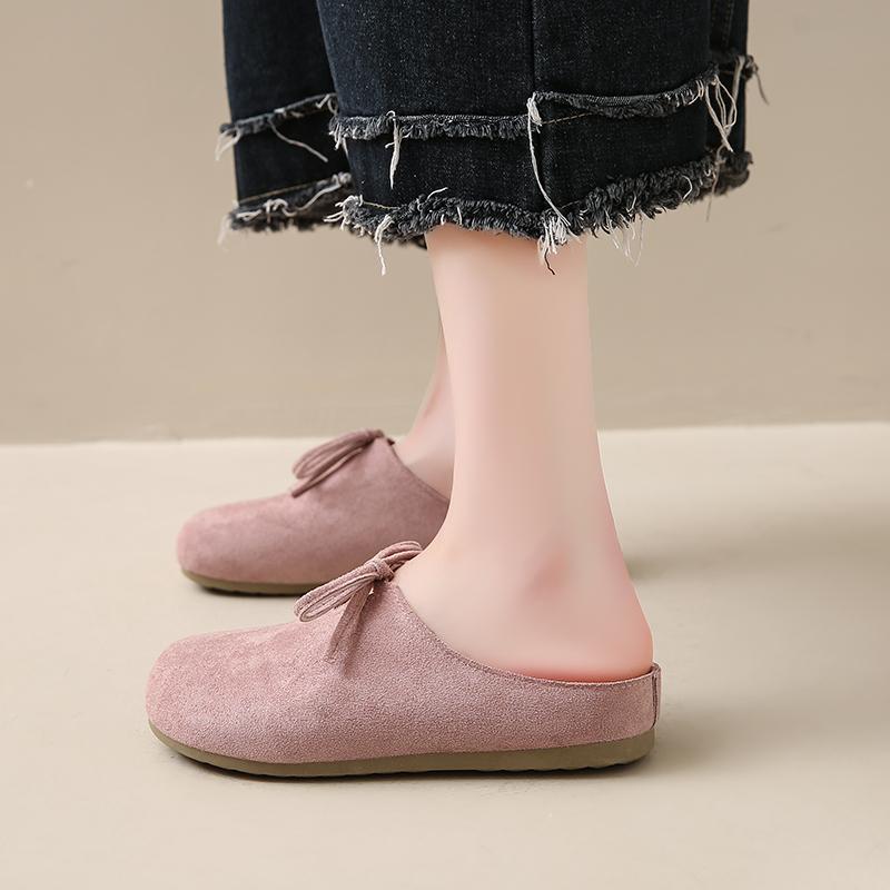 Fashion CRLAYDK Women Footbed Comfortable Slip On Mules House Slipers With Arch Support Ladies Suede Backless Walking Casual Shoes