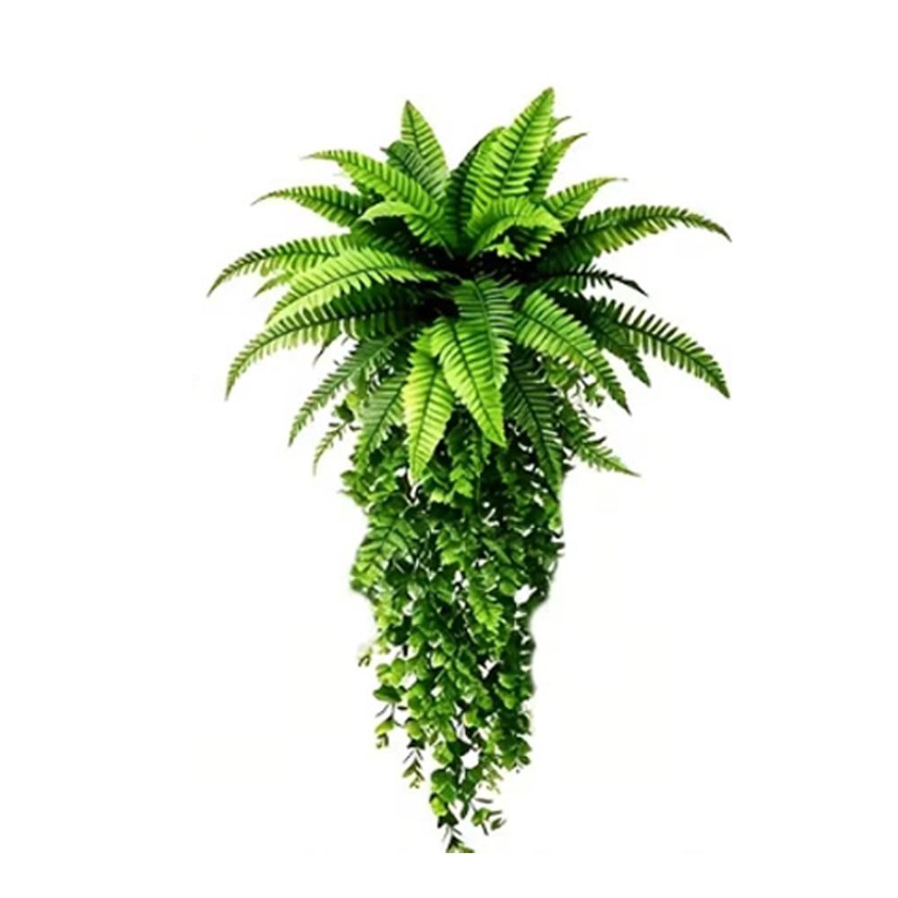 Plastic Artificial Persian Fern Leafs UV Resistant Artificial Fern Hanging Plant Indoor Decor