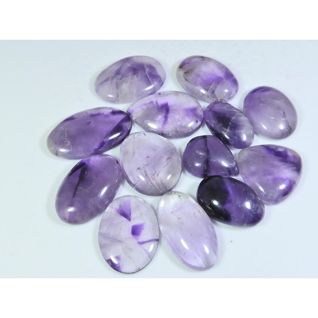 256Cts. Natural Amethyst Lace Agate Mix Cabochon Loose Gemstone 13Pcs Lot A-779