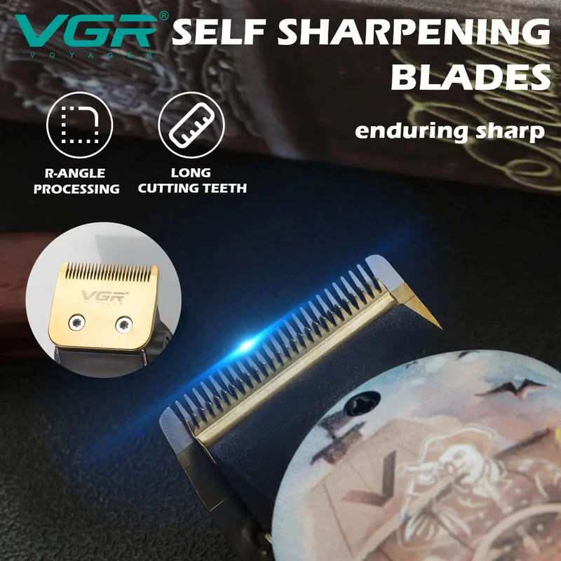 LED Digital Display Super High Power Long Battery Life Electric Hair Clipper  Rechargeable Hair Clipper  Oil Head  Retro Metal Electric Hair Clipper