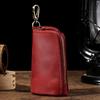 Carabiner-Attachable Crazy Horse Leather Key Pouch, Vintage Bucket Zipper Key Holder, Bag-Mountable Key Organizer Wallet Unisex