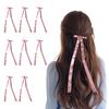 8PCS Rose Pink Bow Ribbon Hair Clip, Soft Lightweight Hair Bow Clips, Sweet Hairclip, Easy Secure, Non Slip, Stylish