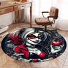 Harley Quinn Joker Pattern Round Rug, Indoor/Outdoor Mat, for Picnic, Gameroom, Bedroom, Office, Living Room, Home Decor Carpet, Birthday Gift