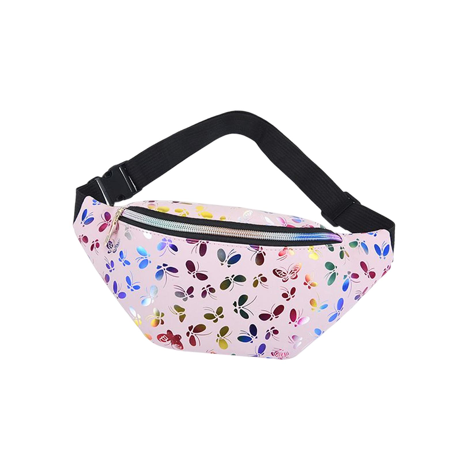 

Glitter Fanny Pack Adjustable Strap Chest Packs Pouch Hip Bag Waist Bag for Boys Grils Running Walking Concert Festival Camping розовый