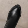Women's high-heeled boots autumn and winter new waterproof table thick-heeled large-size solid-color medium boots