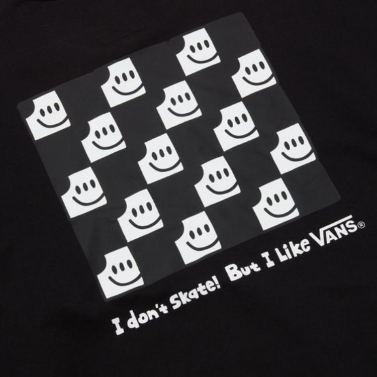 Vans X Asian Artist Collaboration Front Skate Shoe Print Crew Neck Casual Sports Long Sleeve T-Shirt Men Tops VN000EXFBLK