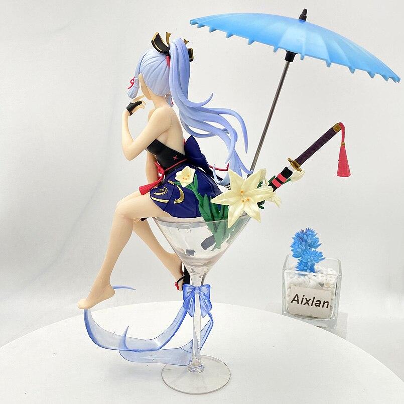 25cm Anime Genshin Impact Game Figure Kamisato Ayaka Pvc Action Figure Collection Model Doll Child Kid Gifts