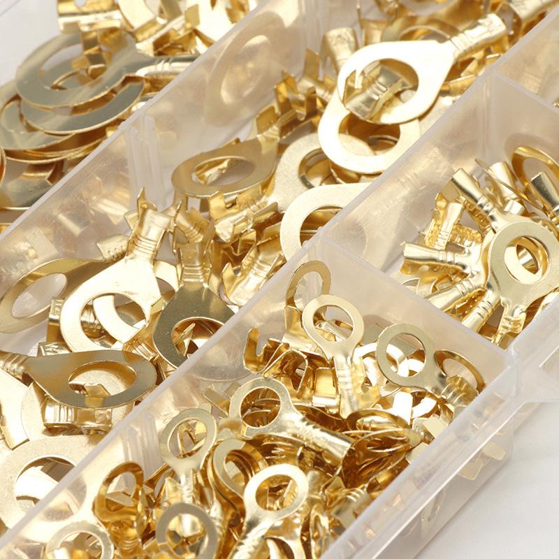 

150pcs Box Round O Terminal Block Lugs Cold Pressed Wire Connectors for Fast Safe Electrical Wire Connection in Home Devices